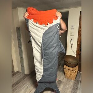 Ozark Trail Kids Shark Sleeping Bag - Gray, White & Orange